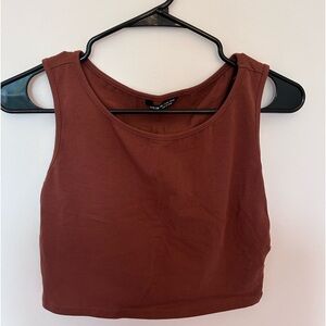 Brown racer back crop top